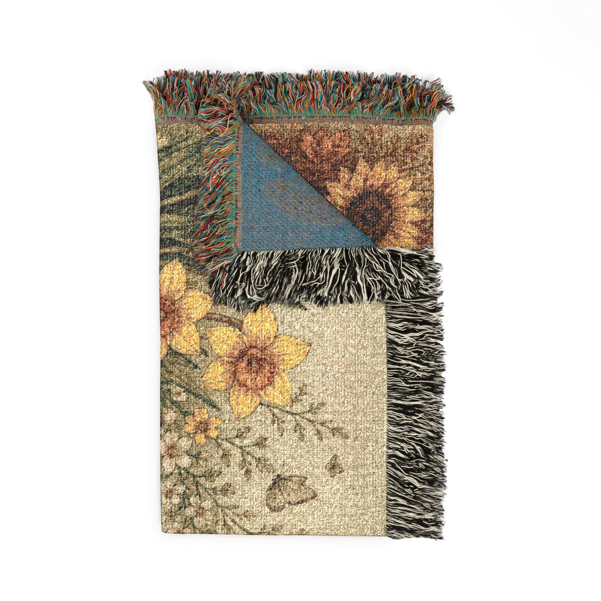 Woven Blanket — "Rooted at Home" Seasonal Floral Throw