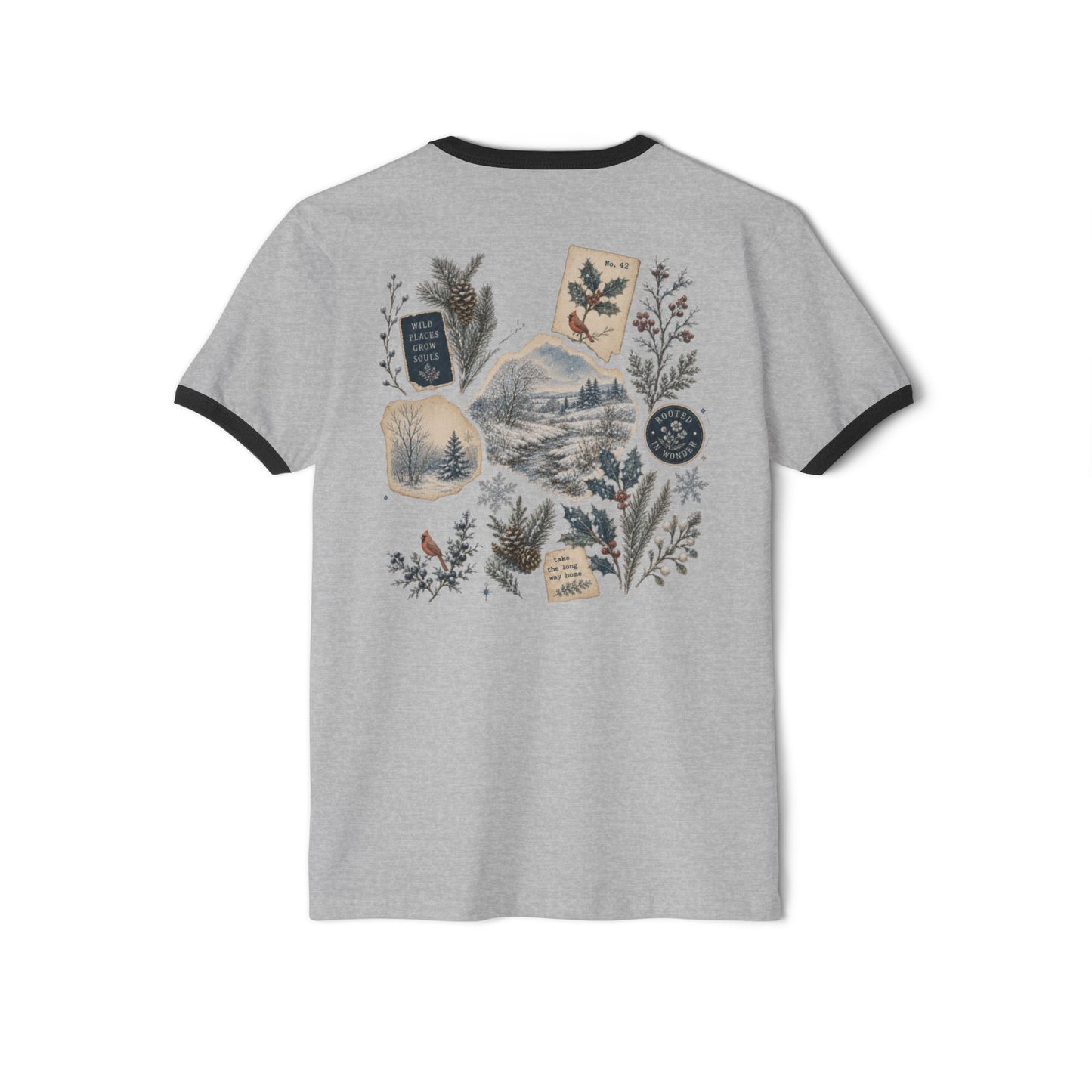 Vintage Nature Collage Ringer Tee