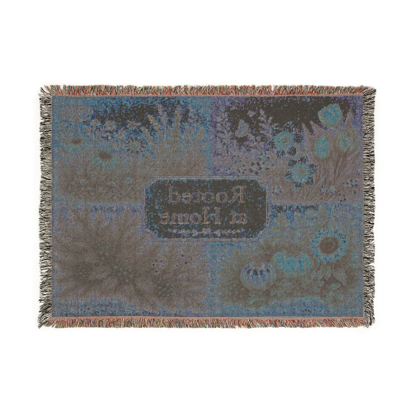 Woven Blanket — "Rooted at Home" Seasonal Floral Throw