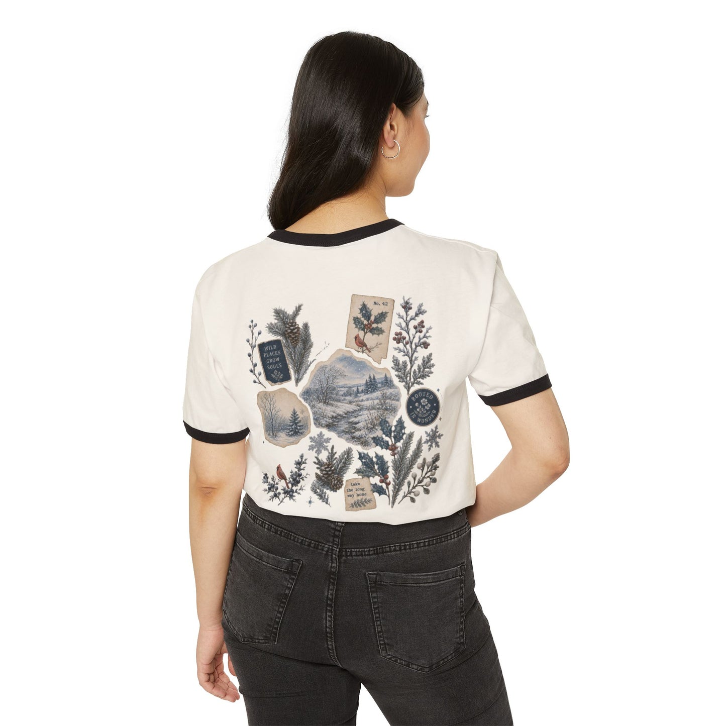 Vintage Nature Collage Ringer Tee