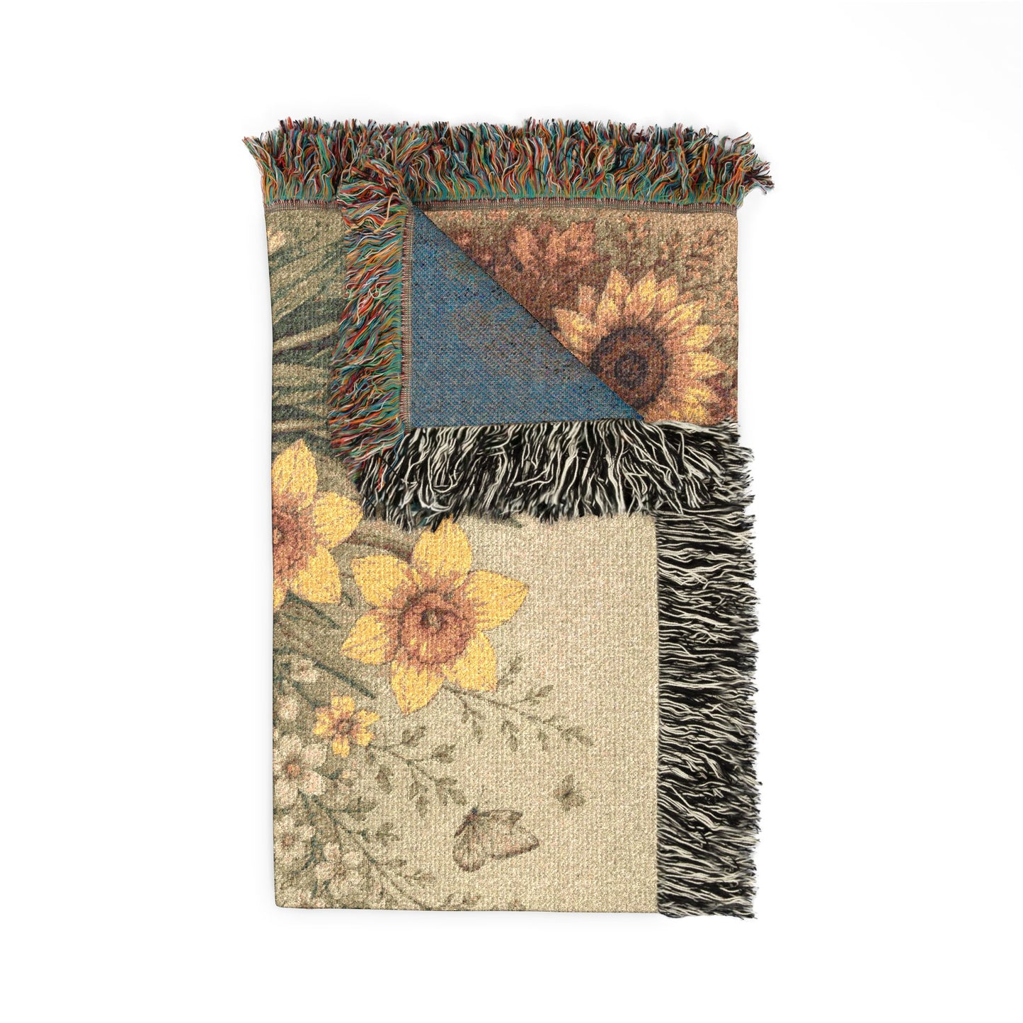 Woven Blanket — "Rooted at Home" Seasonal Floral Throw