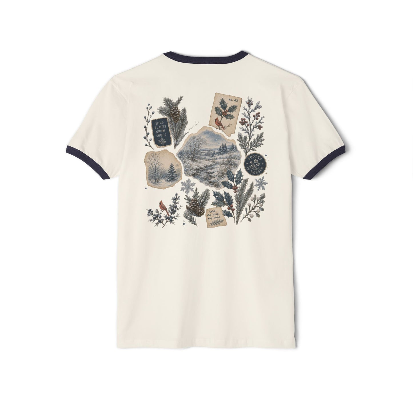 Vintage Nature Collage Ringer Tee