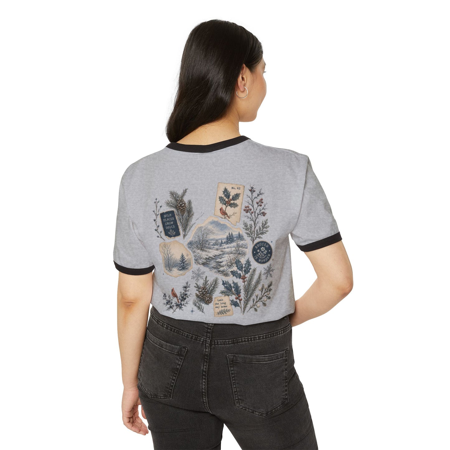 Vintage Nature Collage Ringer Tee